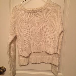 White cable sweater